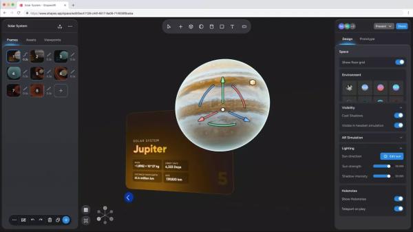 В инструмент пространственного дизайна 'ShapesXR' добавили мощные функции анимации
